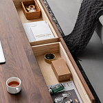 Кофейный стол из массива дерева с выдвижными ящиками Coffee Walnut Table варинант исполнения - 7 | Loft Concept в Казани