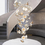 Люстра каскадная из белых цветов каллы и птичек Refined Taste of Light варинант исполнения - 4 | Loft Concept в Казани