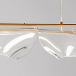 Люстра линейная с 3-мя белыми волнистыми плафонами Wave Line варинант исполнения - 9 | Loft Concept в Казани