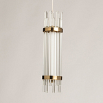 Подвесной светильник с цилиндром из прозрачных стеклянных трубок Nembus варинант исполнения - 3 | Loft Concept в Казани