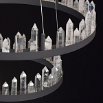 Люстра с двумя кольцами черного цвета с хрустальными элементами QUARTZ CRYSTAL варинант исполнения - 12 | Loft Concept в Казани