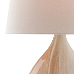 Настольная лампа на прозрачным основании с тканевым конусообразным абажуром Cream варинант исполнения - 1 | Loft Concept в Казани