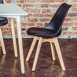 Стул с основой из пластика и мягким сиденьем Arvika Black варинант исполнения - 9 | Loft Concept в Казани