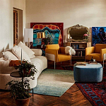 Трехместный диван с обивкой букле молочного цвета Leonois Boucle Sofa варинант исполнения - 5 | Loft Concept в Казани