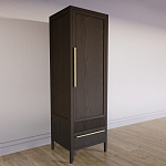 Узкий Шкаф Primo с 2 выдвижными ящиками Темный орех варинант исполнения - 3 | Loft Concept в Казани