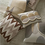 Чехол на подушку с вышивкой в виде геометрических узоров Beige Calista Square варинант исполнения - 6 | Loft Concept в Казани