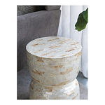 Приставной столик с мозаичным рисунком из раковин устриц Bone Inlay варинант исполнения - 7 | Loft Concept в Казани