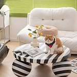 Дизайнерский журнальный стол круглый в чёрно-белую полоску Mypel варинант исполнения - 3 | Loft Concept в Казани