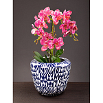 Кашпо с орнаментом в сочетании белого и синего цвета Artistic Flowerpot варинант исполнения - 4 | Loft Concept в Казани