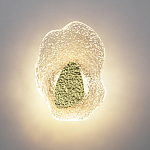 Бра с рельефным волнообразным стеклянным плафоном и вставкой из мрамора Liquid Stone варинант исполнения - 3 | Loft Concept в Казани