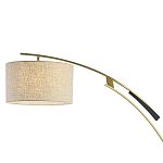 Торшер с изогнутой черной металлической ножкой и цилиндрическим абажуром из ткани Arched Metal Base  варинант исполнения - 2 | Loft Concept в Казани