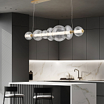 Подвесной светильник линейный с прозрачными стеклянными шарами разного диаметра Eurofase варинант исполнения - 16 | Loft Concept в Казани