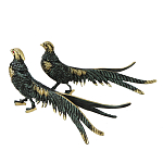 Статуэтка бронзовая синяя пара Фазаны Bronze Birds варинант исполнения - 1 | Loft Concept в Казани