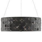 Люстра в форме цилиндра с чёрным фактурным абажуром Round Necklines варинант исполнения - 3 | Loft Concept в Казани