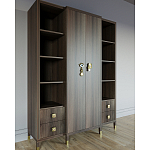 Большой шкаф с витриной Elsa Dreams Walnut варинант исполнения - 2 | Loft Concept в Казани