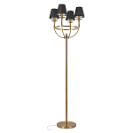 Торшер с металлическим основанием бронзового цвета с черными конусовидными абажурами Dignity варинант исполнения - 1 | Loft Concept в Казани