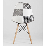 Пластиковый стул на ножках из массива бука Eames Черно-Белый Пэчворк варинант исполнения - 4 | Loft Concept в Казани