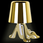 Настольная лампа фигурная золотого цвета с гладким абажуром Высота 17 см Sophia варинант исполнения - 7 | Loft Concept в Казани