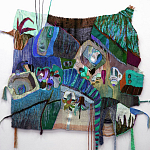 Панно гобелен яркие Пространство-Время TimeSpace Blue варинант исполнения - 1 | Loft Concept в Казани