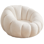 Круглое мягкое кресло с обивкой букле Harrett Boucle Armchair варинант исполнения - 1 | Loft Concept в Казани