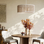 Люстра в форме цилиндра с вставками из деревянных бусин Wooden Beads варинант исполнения - 5 | Loft Concept в Казани