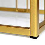 Пуф квадратный голубой велюр на золотом металлическом основании Celeste Blue варинант исполнения - 3 | Loft Concept в Казани