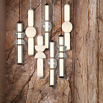 Подвесной светильник из дымчатого стекла цилиндрической формы с чёрным металлическим основанием Hiding secrets варинант исполнения - 8 | Loft Concept в Казани