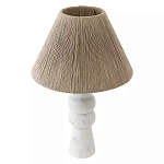 Настольная лампа с плетеным абажуром и белым мраморным основанием Simplicity and Nobility варинант исполнения - 1 | Loft Concept в Казани