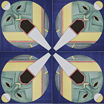 Плитка дизайнерская с узором Маска варинант исполнения - 2 | Loft Concept в Казани