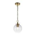 Подвесной светильник латунного цвета с прозрачным стеклянным плафоном Feiss варинант исполнения - 7 | Loft Concept в Казани