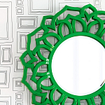 Зеркало круглое в ажурной зеленой раме Green Floral Pattern варинант исполнения - 1 | Loft Concept в Казани