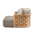 Дизайнерский уличный диван из массива дерева с плетеной спинкой PALINFRASCA Sofa варинант исполнения - 8 | Loft Concept в Казани