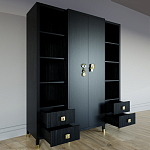 Большой шкаф с витриной Elsa Dreams Black варинант исполнения - 2 | Loft Concept в Казани