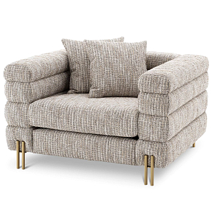 Кресло Eichholtz Chair York Бежево-серый Латунь