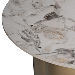 Стол журнальный круглый керамогранит белый Keramos варинант исполнения - 3 | Loft Concept в Казани