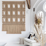 Панно на стену плетеное Макраме бежевый цвет  варинант исполнения - 5 | Loft Concept в Казани