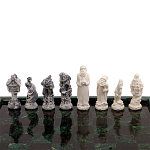 Шахматы Русские сказки с доской из натурального камня Змеевик Decorative Thematic Chess варинант исполнения - 4 | Loft Concept в Казани