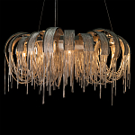 Люстра круглая подвесная с металлическими дугами и длинными цепочками 80 см Atlantis Chain варинант исполнения - 6 | Loft Concept в Казани