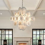 Люстра  с каскадом из круглых декоративных элементов  White Clear Glass Chandelier варинант исполнения - 4 | Loft Concept в Казани