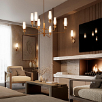 Бра с цилиндрическим матовым плафоном и шаром из камня на металлическом основании Orb Essence варинант исполнения - 8 | Loft Concept в Казани