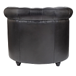 Кресло кожаное с мягкими подлокотниками на 4-х деревянных ножках Logan Leather Armchair black варинант исполнения - 3 | Loft Concept в Казани