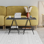 Стол журнальный с прямоугольной столешницей и полкой цвета антрацит ESSEL ANTHRACITE варинант исполнения - 1 | Loft Concept в Казани