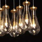 Люстра с 9-ю прозрачными стеклянными плафонами в форме капли Lucid Rain  варинант исполнения - 5 | Loft Concept в Казани