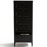 Комод узкий с 5-ю ящиками черный Silva Black Chest of Drawers варинант исполнения - 5 | Loft Concept в Казани