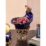 Чаша темно-синего цвета из фарфора с разноцветной птичкой Eden Garden porcelain and bronze варинант исполнения - 6 | Loft Concept в Казани