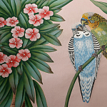 Обои ручная роспись Amazonia Florence Pink dyed silk варинант исполнения - 6 | Loft Concept в Казани