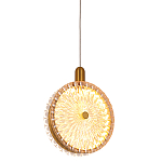 Подвесной светильник с плафоном из рельефного стекла Peony Glass Bronze  варинант исполнения - 1 | Loft Concept в Казани