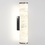 Бра с цилиндрическим плафоном из белого алебастра на прямоугольном основании Темная Латунь Cryptocrystalline Stone варинант исполнения - 1 | Loft Concept в Казани