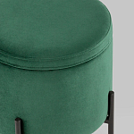 Зеленый пуф на черных ножках SANJAY варинант исполнения - 4 | Loft Concept в Казани