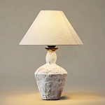 Настольная лампа с керамическим фактурным основанием и тканевым абажуром Eastern Tale варинант исполнения - 2 | Loft Concept в Казани